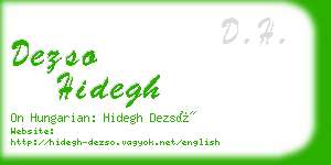 dezso hidegh business card